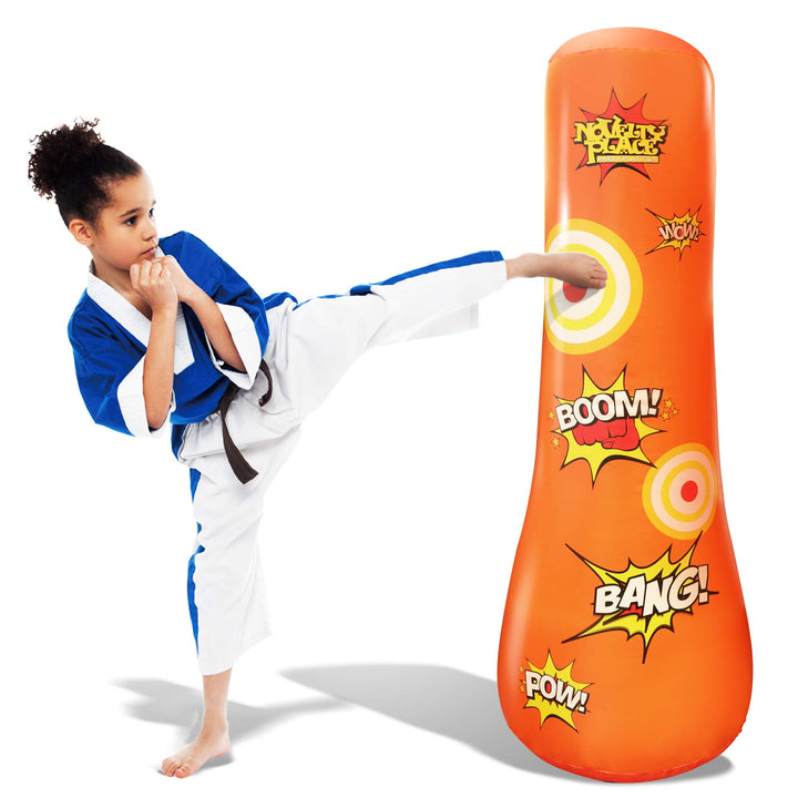 Novelty Place Kid's aufblasbarer Boxsack - 4 Fuss hoch Freistehender Buddy - Hit & Bounce Back Air B
