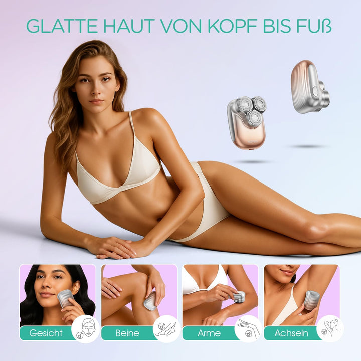 VOYOR Damenrasierer Elektrisch Epilierer Damen Rasierer Damen Intimrasierer Für Frauen Wasserdichter
