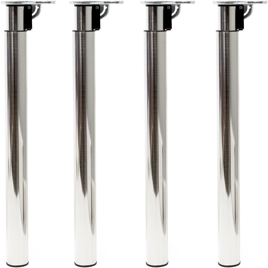 Tischbein 4er Set Nickel Möbelfuss höhenverstellbar 70-110cm