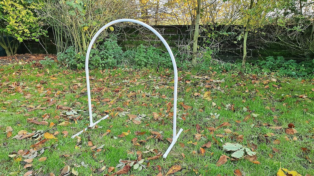 Hoopers Bogen / VDH-Konform / Hoop / Hoops / Fun Hoopers Agility Bogen mit Ständer / PVC weiss / hel