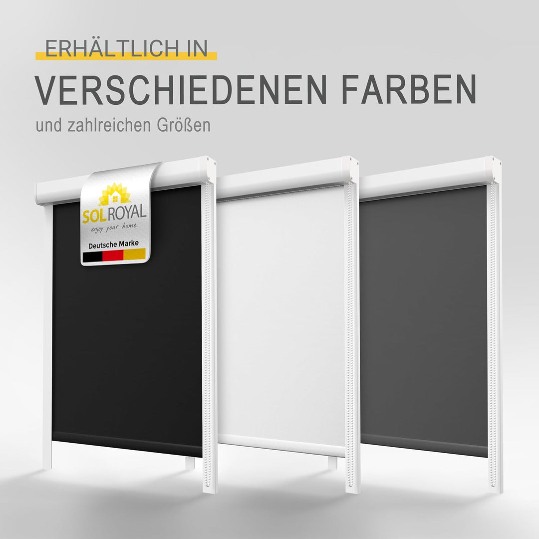 Sol Royal Kassettenrollo mit Führungsschiene SolReflect K24 60x175 cm Schwarz - Blackout Thermorollo