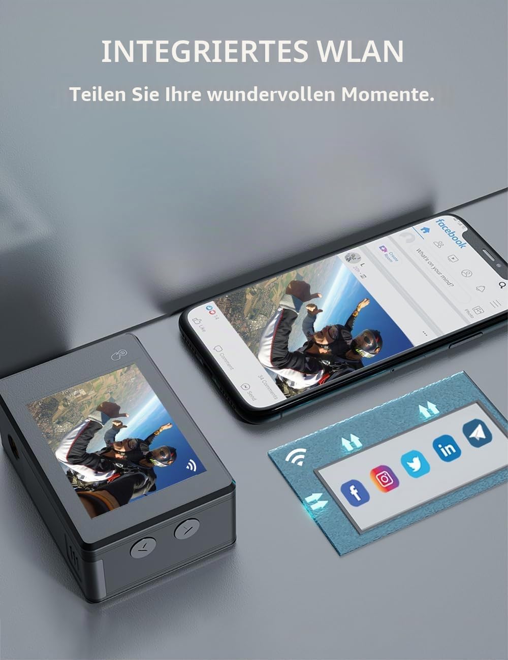 Apexcam 4K 30FPS 20MP Action Cam Dualscreen Touchscreen 40M wasserdichte Unterwasserkamera EIS Stabi
