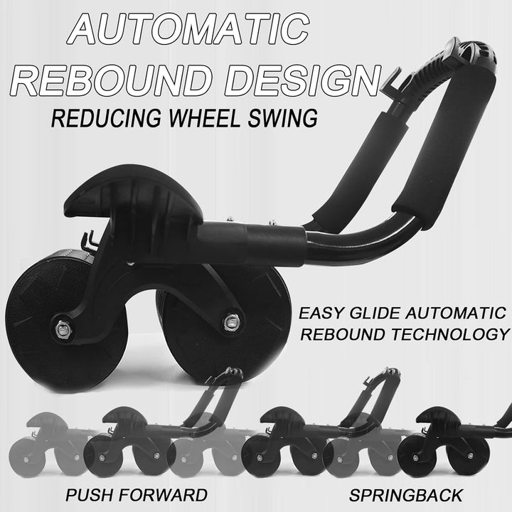 Automatic Rebound Bauchmuskelrad, 2023, mit Matte und rutschfestem Griff für das Training der Bauch-