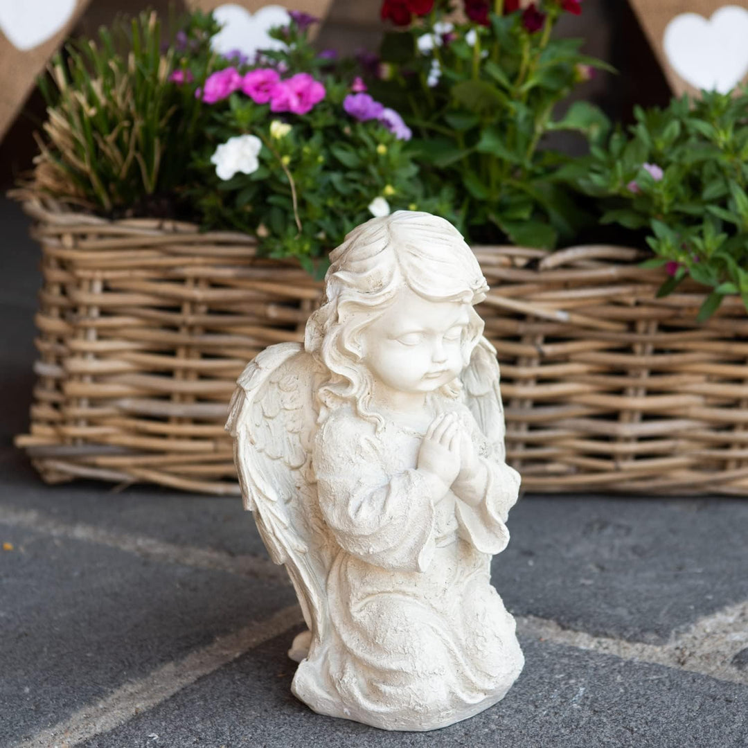 Engel Deko Figur Grabschmuck Engel für Grab Wetterfest Grabengel frostsicher Friedhof Deko Grabdekor