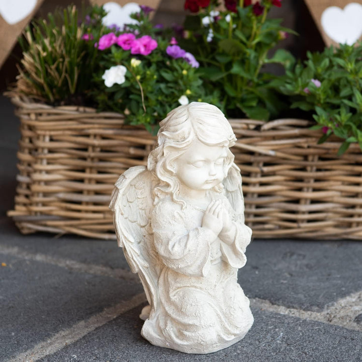 Engel Deko Figur Grabschmuck Engel für Grab Wetterfest Grabengel frostsicher Friedhof Deko Grabdekor