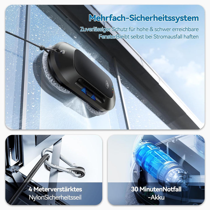 W23D Fensterputzroboter mit aktiver Sprühfunktion, 6000 Pa Saugkraft,, W23d