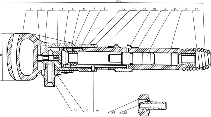 ORAZIO Pneumatischer Luft-Hackhammer Betonhammer Brecher Demolition Breaker Pick mit Meissel für Mei