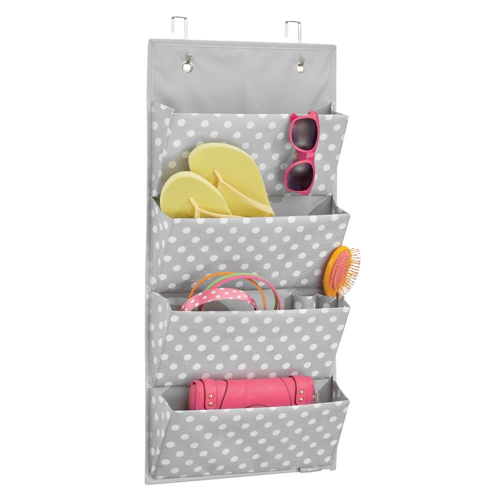 mDesign Hängeaufbewahrung mit 4 Taschen – Schlafzimmer Aufbewahrung für Schuhe, Accessoires und Klei