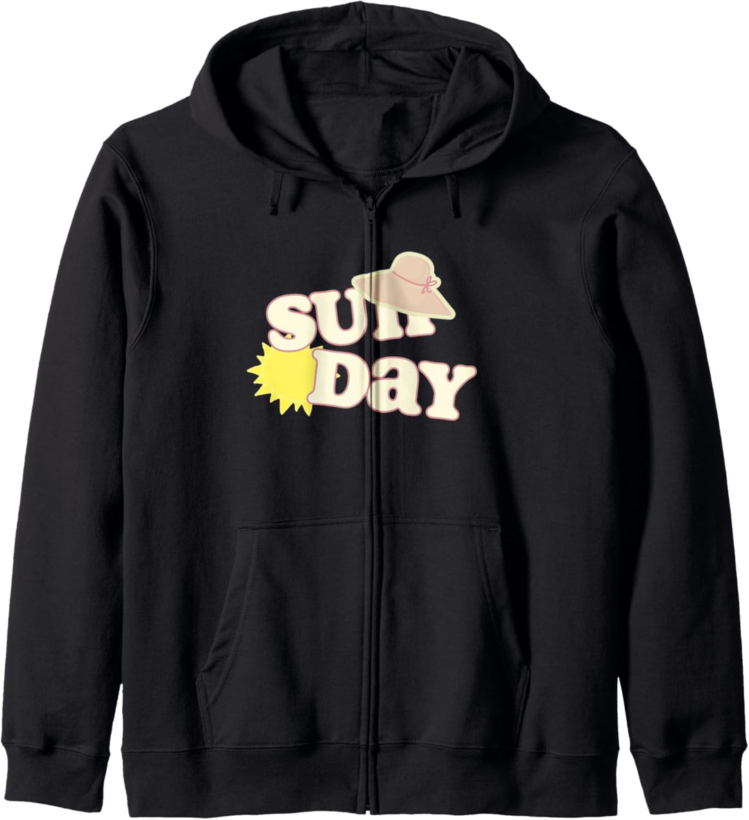 Sonntag Sonnenhut Fun Sommertag Wetter Englisch Wort Kapuzenjacke