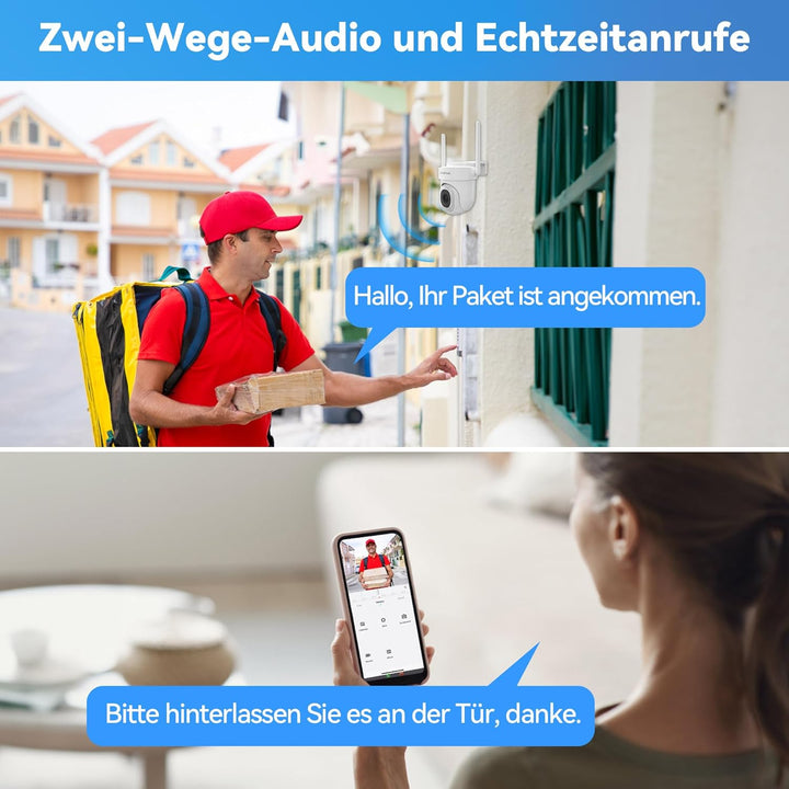 BondFree 3K 5MP Überwachungskamera Aussen, 355°/90° Schwenkbar Kamera überwachung aussen, 2,4GHz/5GH
