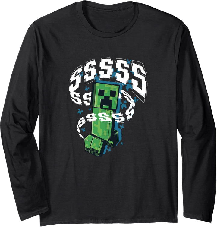 Minecraft Creeper Run SSSSS Langarmshirt