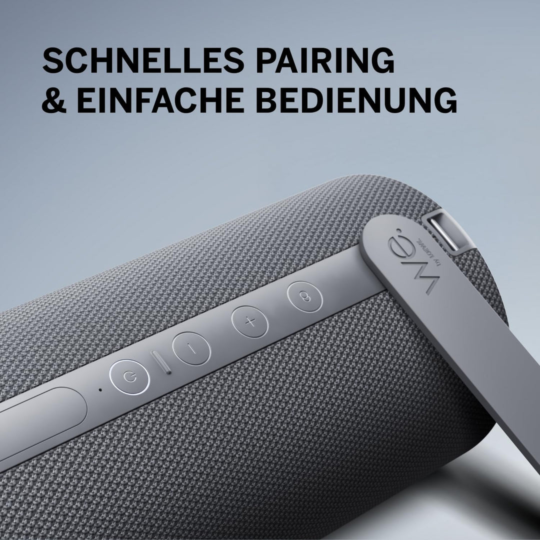 Loewe We. HEAR 2 Storm Grey, Bluetooth Lautsprecher, 60W, Wasserresistent, Tragbar, Aufladbar, 17h L