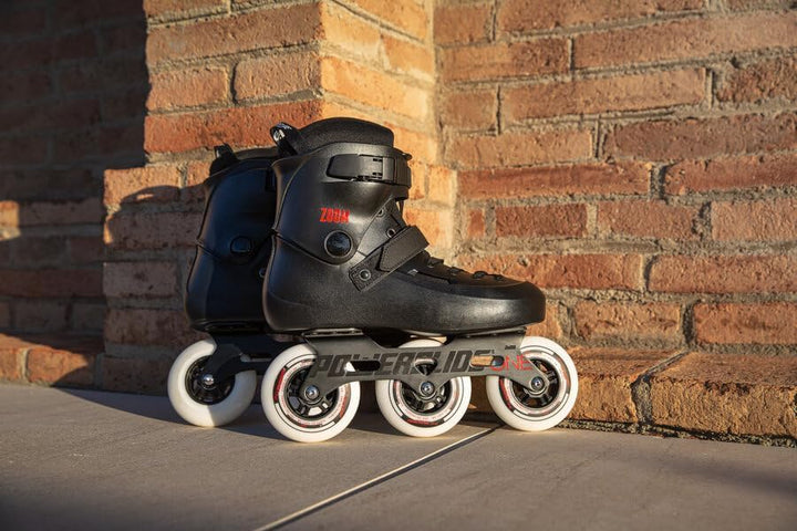 Powerslide Inline Skates Zoom Black 100, Unisex für Herren und Damen in Schwarz, 100mm/85A Rollen, A