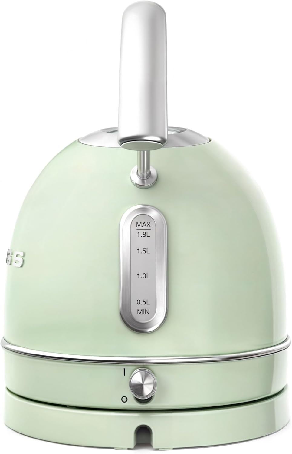 SWEISS Vintage Wasserkocher KTL7 1,8L, Praktische kompakte Edelstahl 2200W, Schnelles Kochen, Sichtb