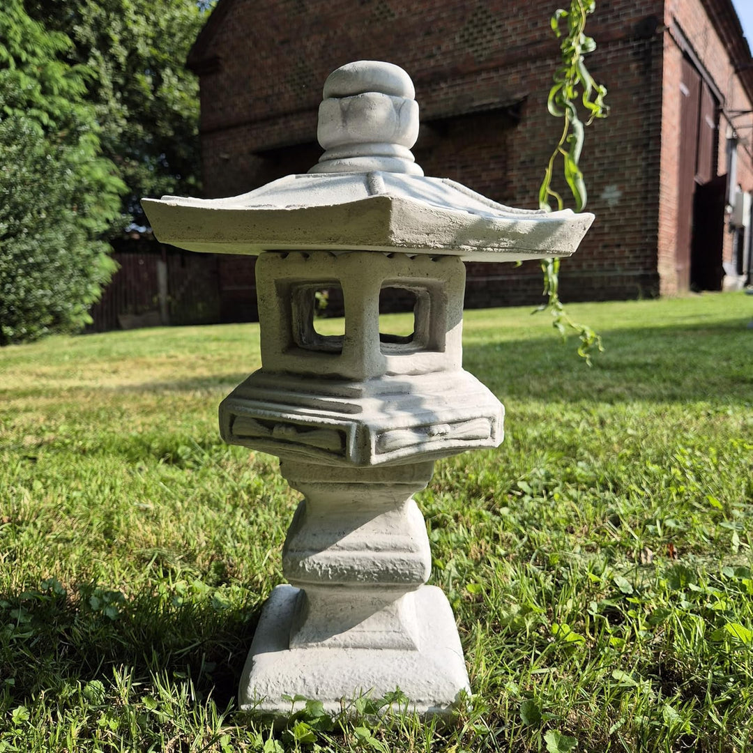 FABRIQ Japanische Laterne Yukimi-Doro 42 cm – Wetterfeste Steinlampe für Aussenbereich – Japanische