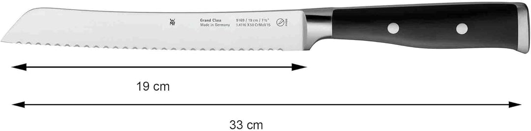 WMF Grand Class Brotmesser Wellenschliff 33 cm, Made in Germany, Brötchenmesser, Messer geschmiedet,