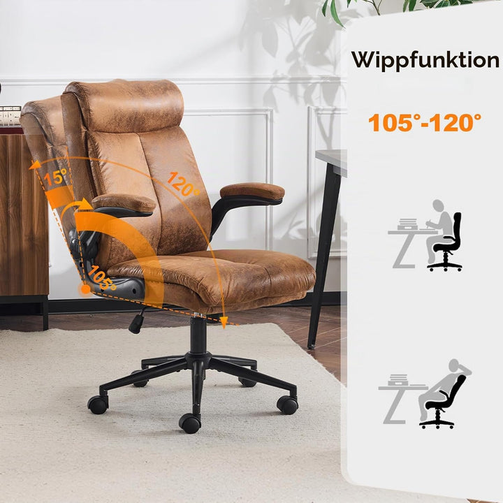 Bonnlo Ergonomischer Bürostuhl, Schreibtischstuhl mit hochklappbarer Armlehne, Computerstuhl, Drehst