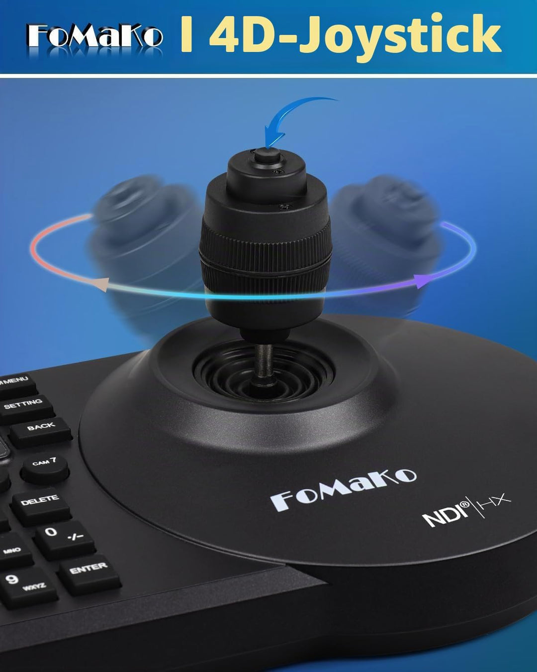 FoMaKo 4K NDI PTZ Set BK203, 4K 60fps NDI HX3 20x Optischer Zoom KI-Auto-Tracking, mit 3G-SDI/HDMI/U