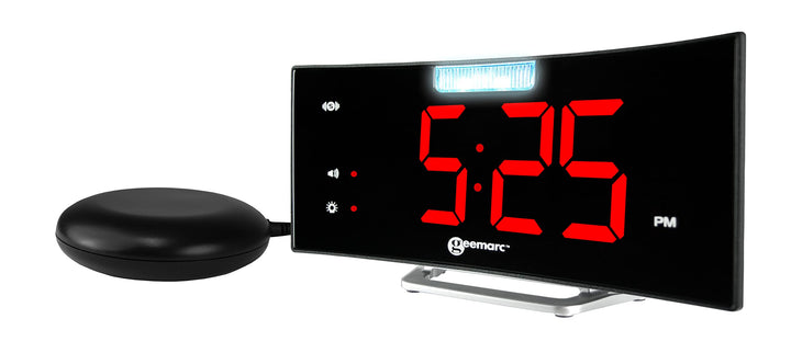 Wecker mit starkem 95dB Alarm, Vibrationskissen, grossem Display und Blitzlicht - Die Geemarc Wake '