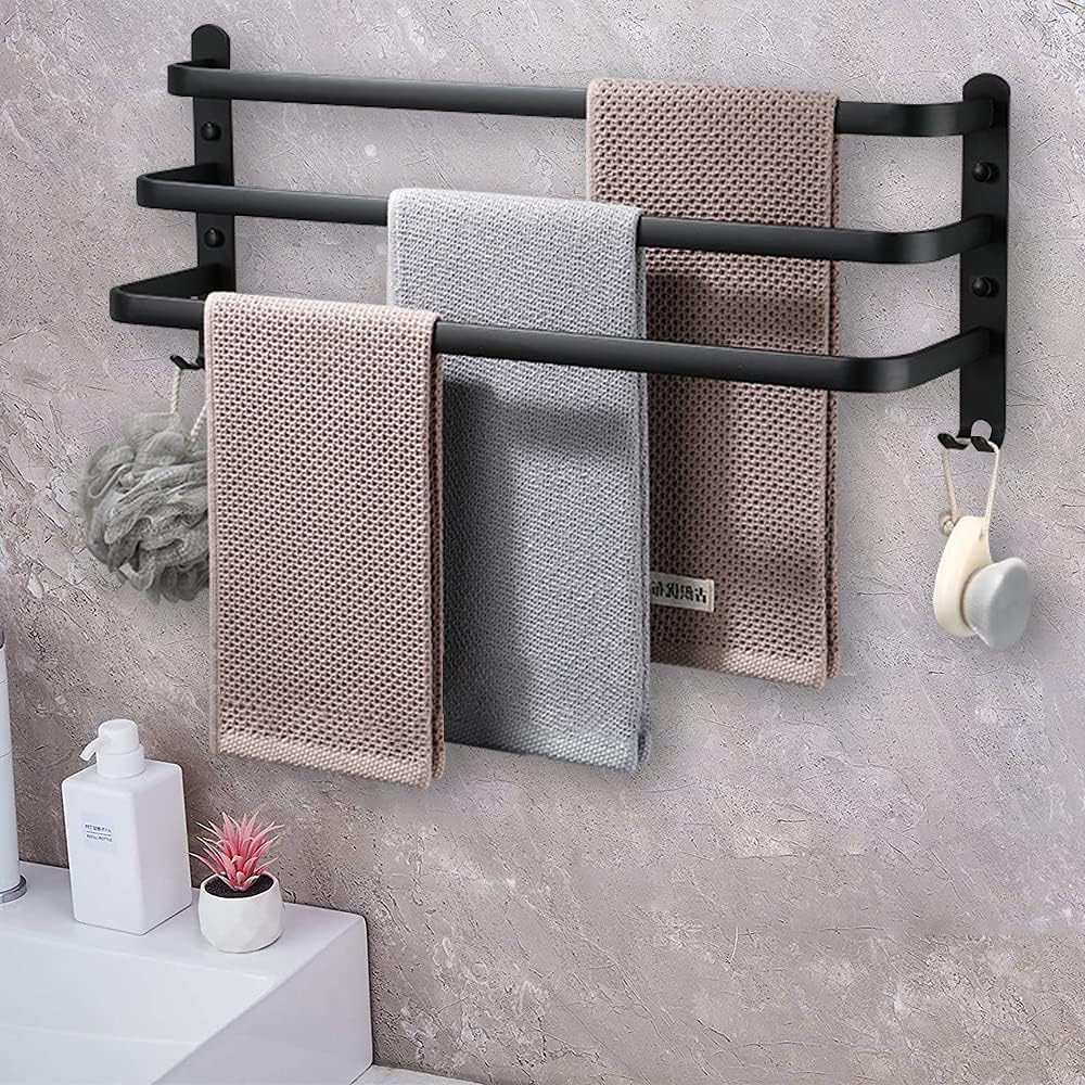 HONPHIER Bad 3 Tier Handtuchstange Aluminium Wand-handtuchhalter Wandmontage für Badezimmer Küchen T