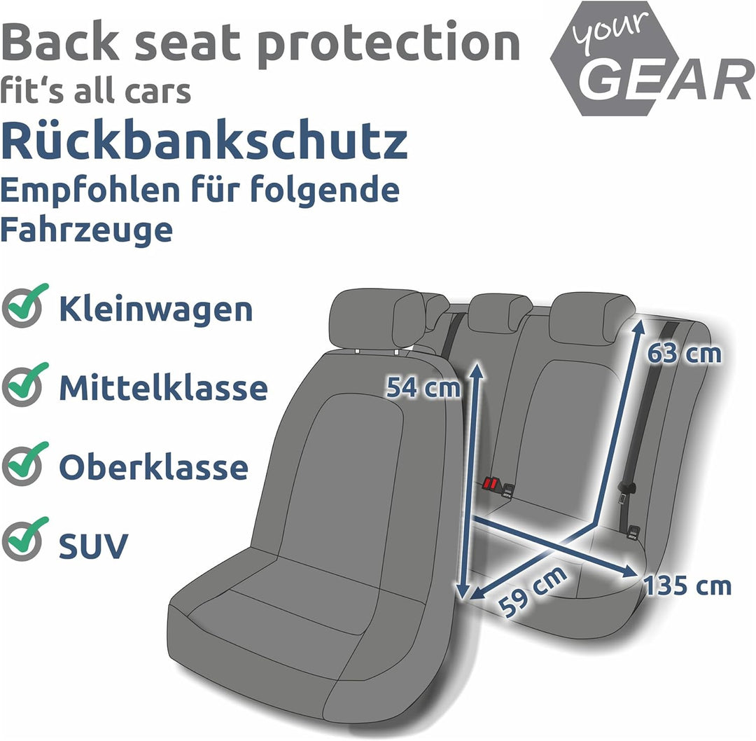 your GEAR Rapallo Hunde Autoschondecke Rücksitzbank – wasserdichte Hundedecke Auto Kratzfest – Schut