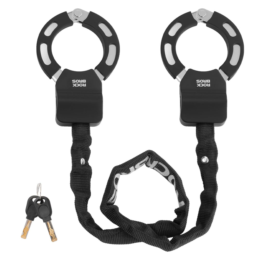 ROCKBROS E-Scooter Schloss mit 59,5 cm Stahlkette, Leichtes Fahrradschloss, Handschellenschloss für