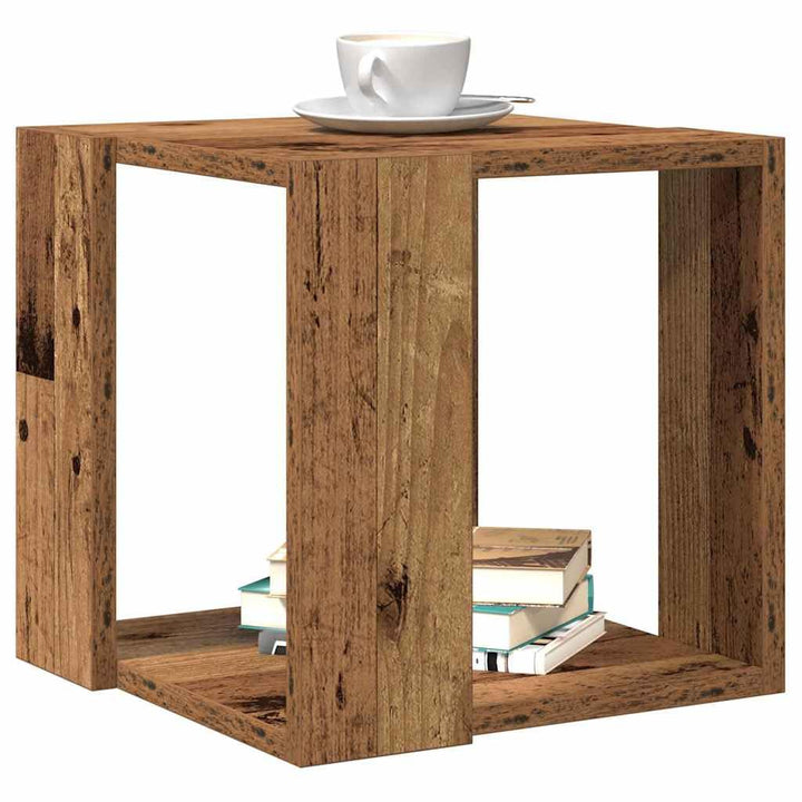 vidaXL Couchtisch Altholz 32 x 32 x 30 cm Holzwerkstoff, Stilvoller Couchtisch für das Wohnzimmer, m