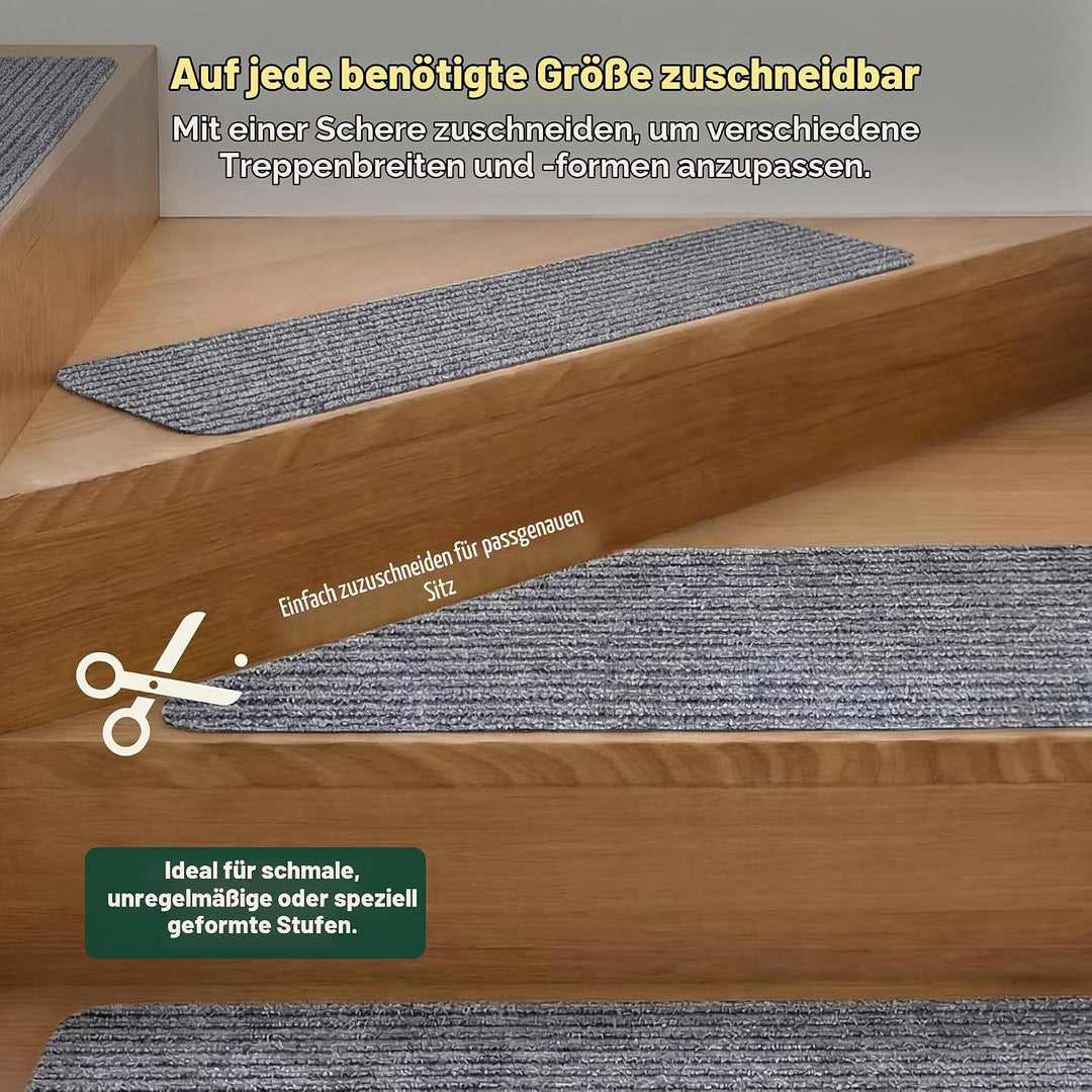MBIGM 15er Set Stufenmatten 20 cm X 76 cm Treppenteppich Selbstklebend Sicherheit Stufenteppich für