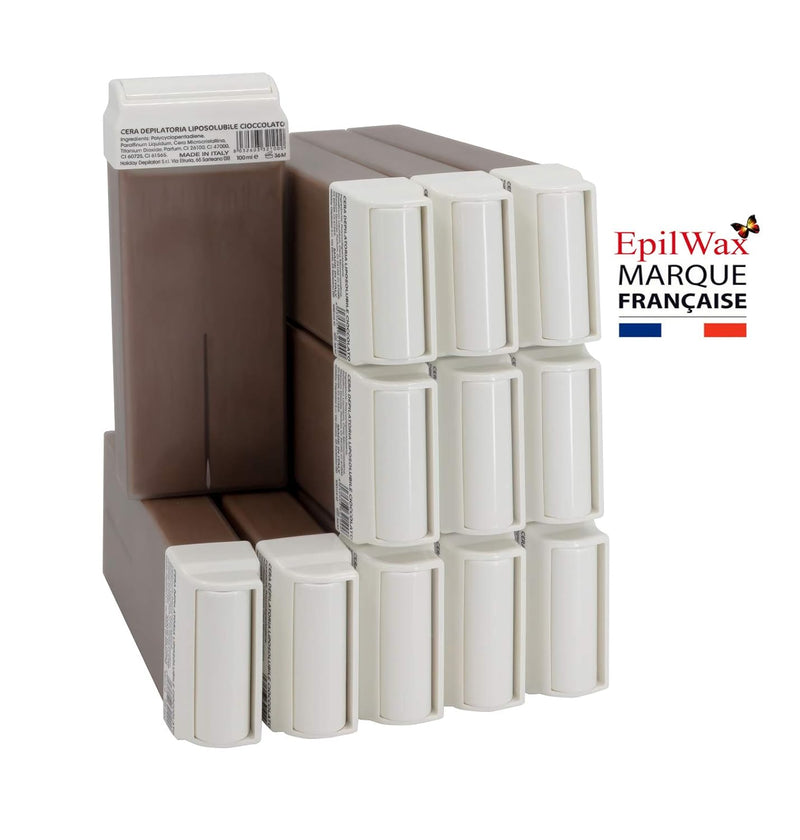 EpilWax Royal Complete Epilations-Kit mit: Professionellem Wachswärmer,12 Roll-On Wachs 100 ml Schok
