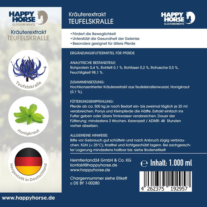 Happy Horse Gelenke & Sehnensaft mit Teufelskralle - 1 Liter, Gelenke & Sehnen