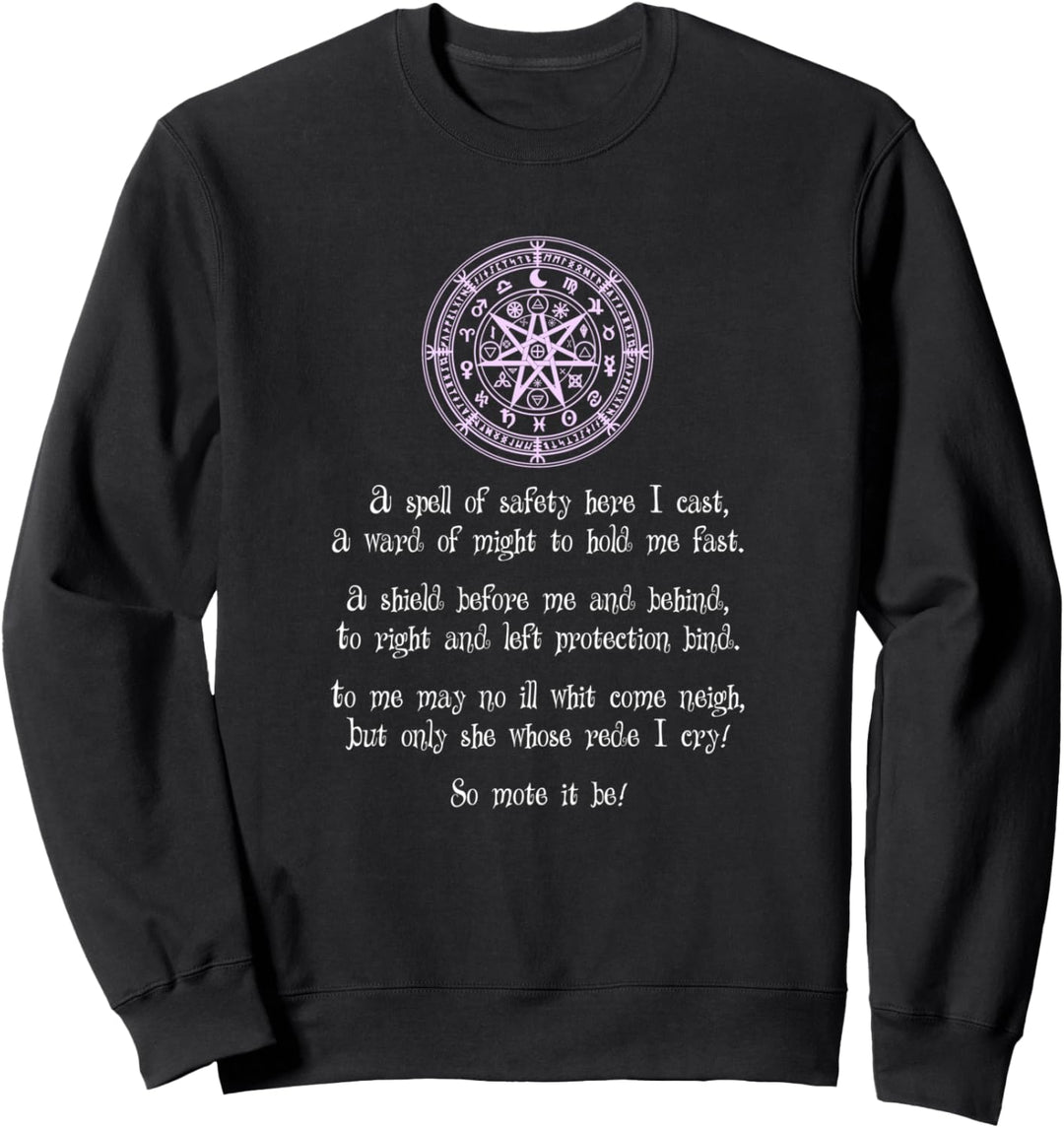 Wicca heidnische Kleidung Schutzzauber Symbole Sicherheit Sweatshirt