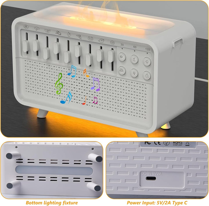 BORDEAG White Noise Night Light Humidifier, Sound Box White Noise Sleep Sound Machine, Portable Slee