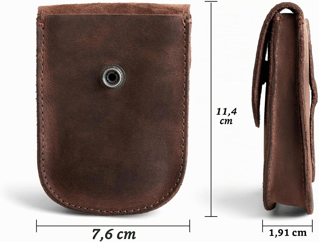 Hide &amp; Drink, Holster Pouch Handmade from Full Grain Leather Bourbon Brown, Bourbon Brown