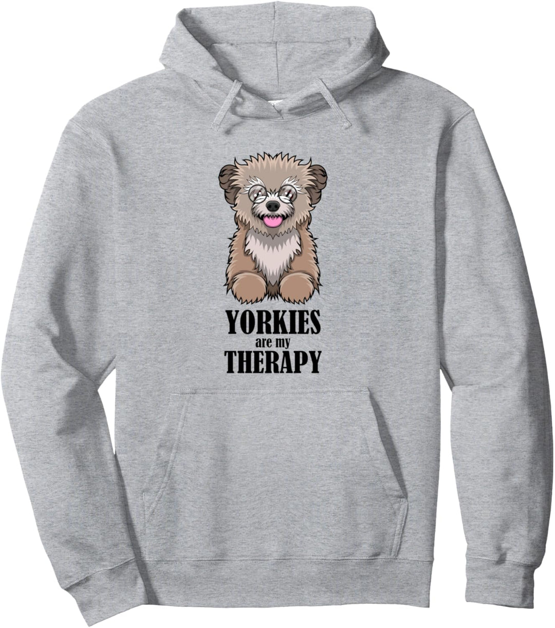 Lustiger Yorkshire Terrier als Therapiehund-Besitzer Pullover Hoodie