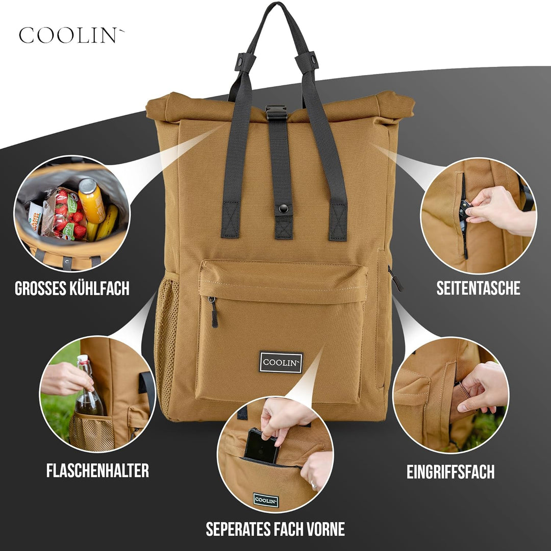 Coolin' Kühlrucksack 30L | Rucksack mit Kühlfach für Bier, Picknick, Getränke & Co | Kühltasche als