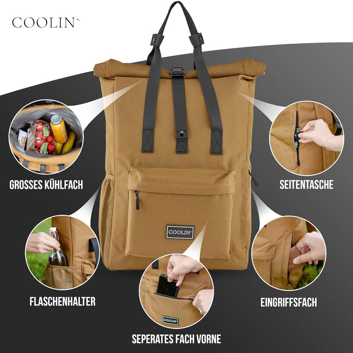 Coolin' Kühlrucksack 30L | Rucksack mit Kühlfach für Bier, Picknick, Getränke & Co | Kühltasche als