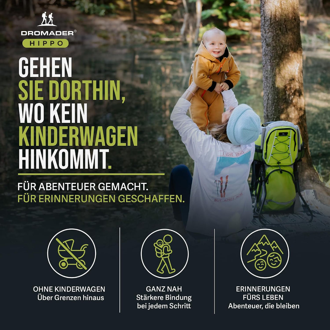 Dromader Kraxe kindertrage bis 22kg Grün, Grün