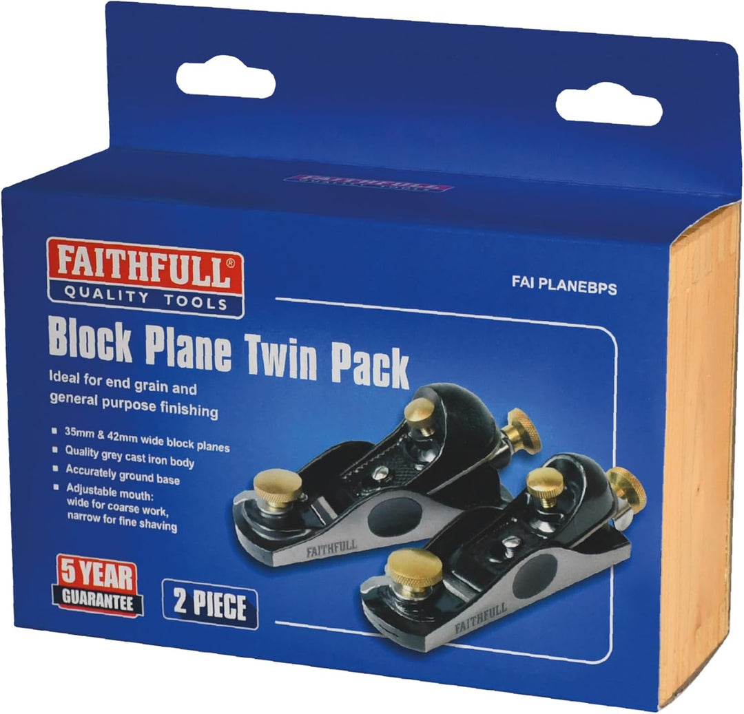 Faithfull - 9.1/2 & 60,1/2 Einhandhobel in Holzkiste - FAIPLANEBPS
