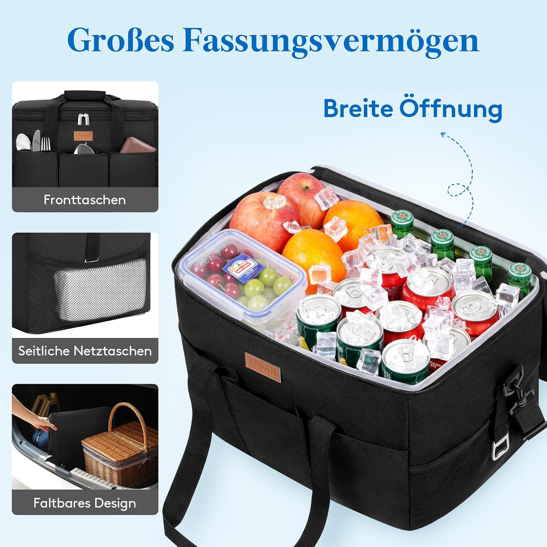 Lifewit Kühltasche 30L, Kühlung Thermoisoliert Tragbar Faltbar Wasserdicht, Gross Picknicktasche für