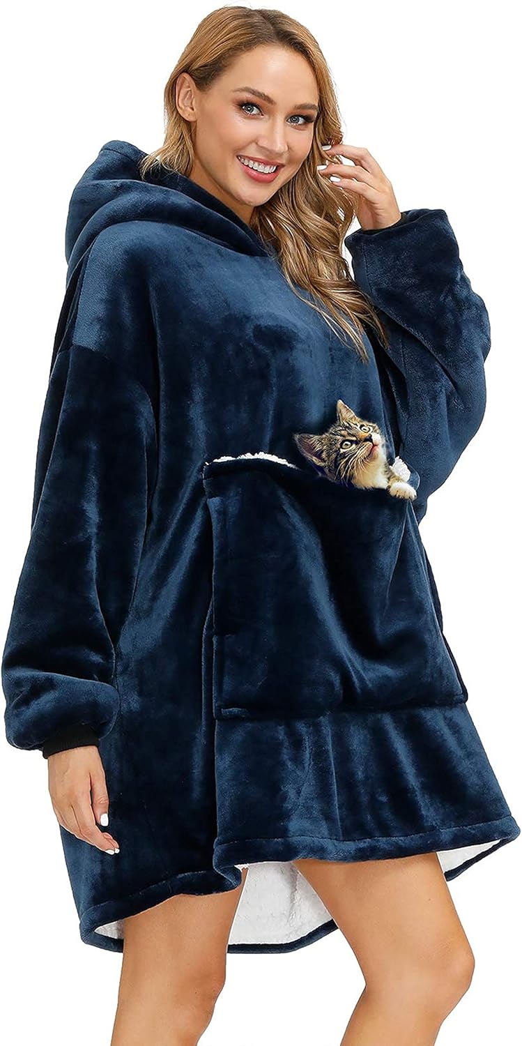 Yutdeng Sweatshirt Hoodie Oversize Damen Kapuzenpullover Decke Hoodie Super Weich Pulloverdecke Herr