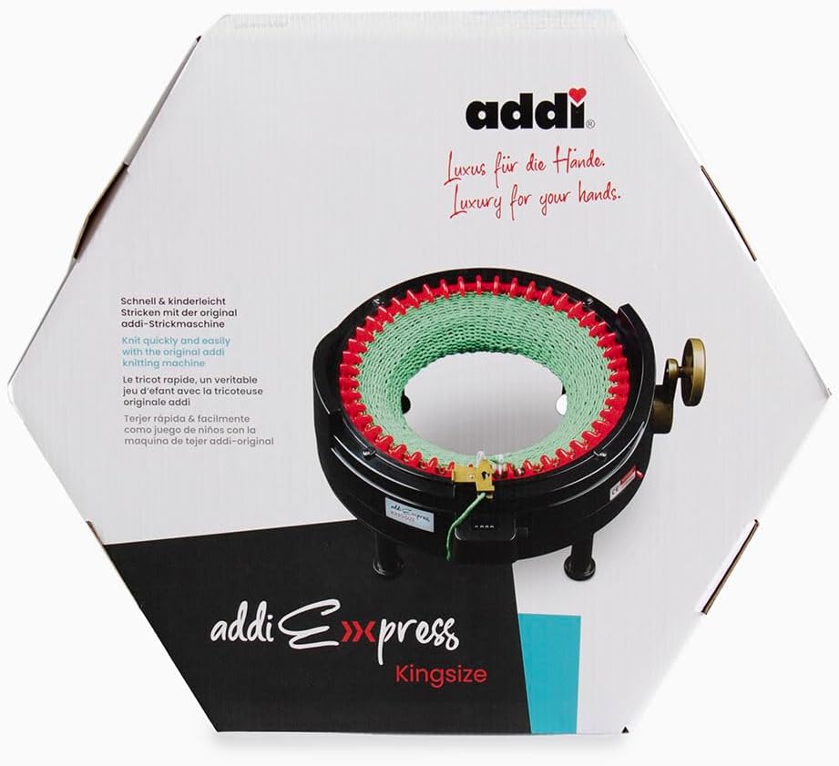 Addi Express-Kingsize 46 Nadeln Strickmaschine, Kunststoff, Schwarz/Rot/Gold, 26 x 15.5 x 25.5 cm Si