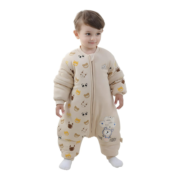 Baby Schlafsack mit Beinen Warm gefüttert winter kinder schlafsack abnehmbaren Ärmeln，Junge Mädchen