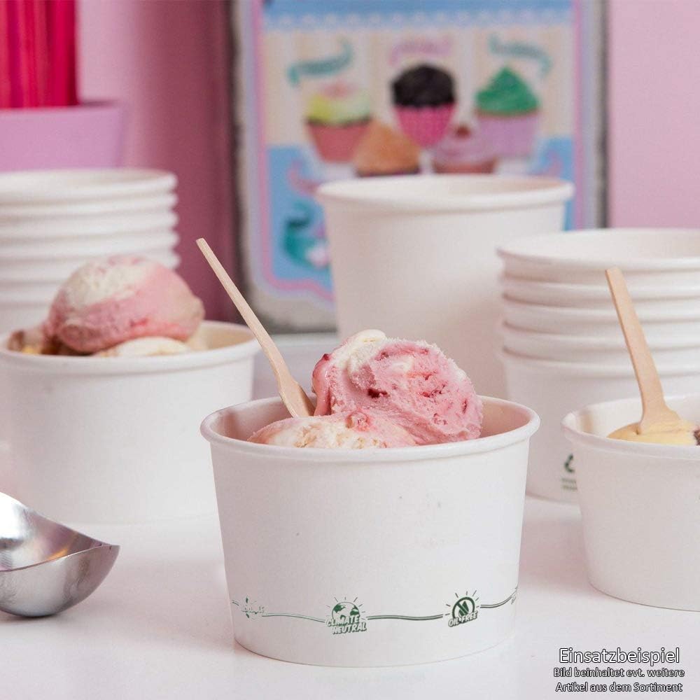 BIZOYG ecológico universal cartón desechable cuencos helado, postre, Fingerfood, Snacks 25x tazones