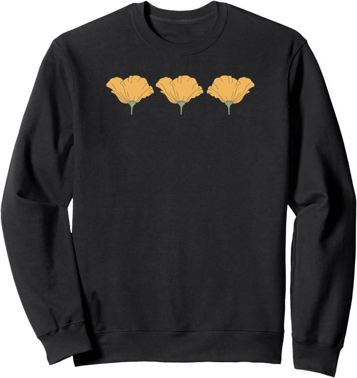 Trendy Three Poppies Center Icons Sweatshirt