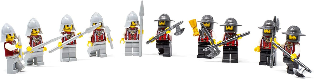 LEGO Castle, Kingdoms, Ritter: Armee mit 2 x 5 Löwenritter mit Speeren und Hellebarden und Königin,