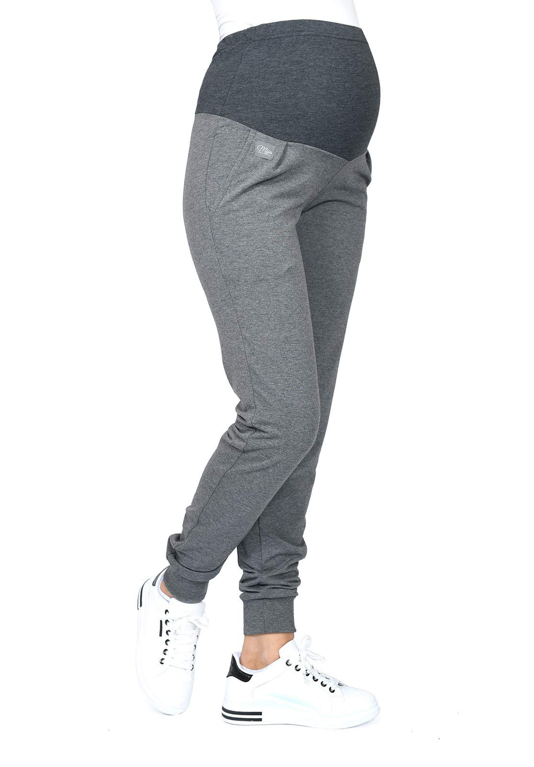 Casual Schwangerschaftshose Umstandshose mit Bauch-Panel Coco M003, S Graphite