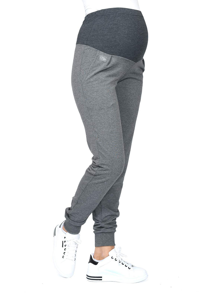Casual Schwangerschaftshose Umstandshose mit Bauch-Panel Coco M003, S Graphite