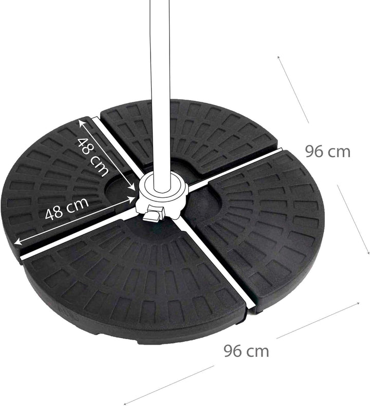 AKTIVE 62197 Sonnenschirmständer, nachfüllbar, rund, 4 Stück, 48 x 48 x 7,5 cm 48 x 48 x 7.5 cm, 48