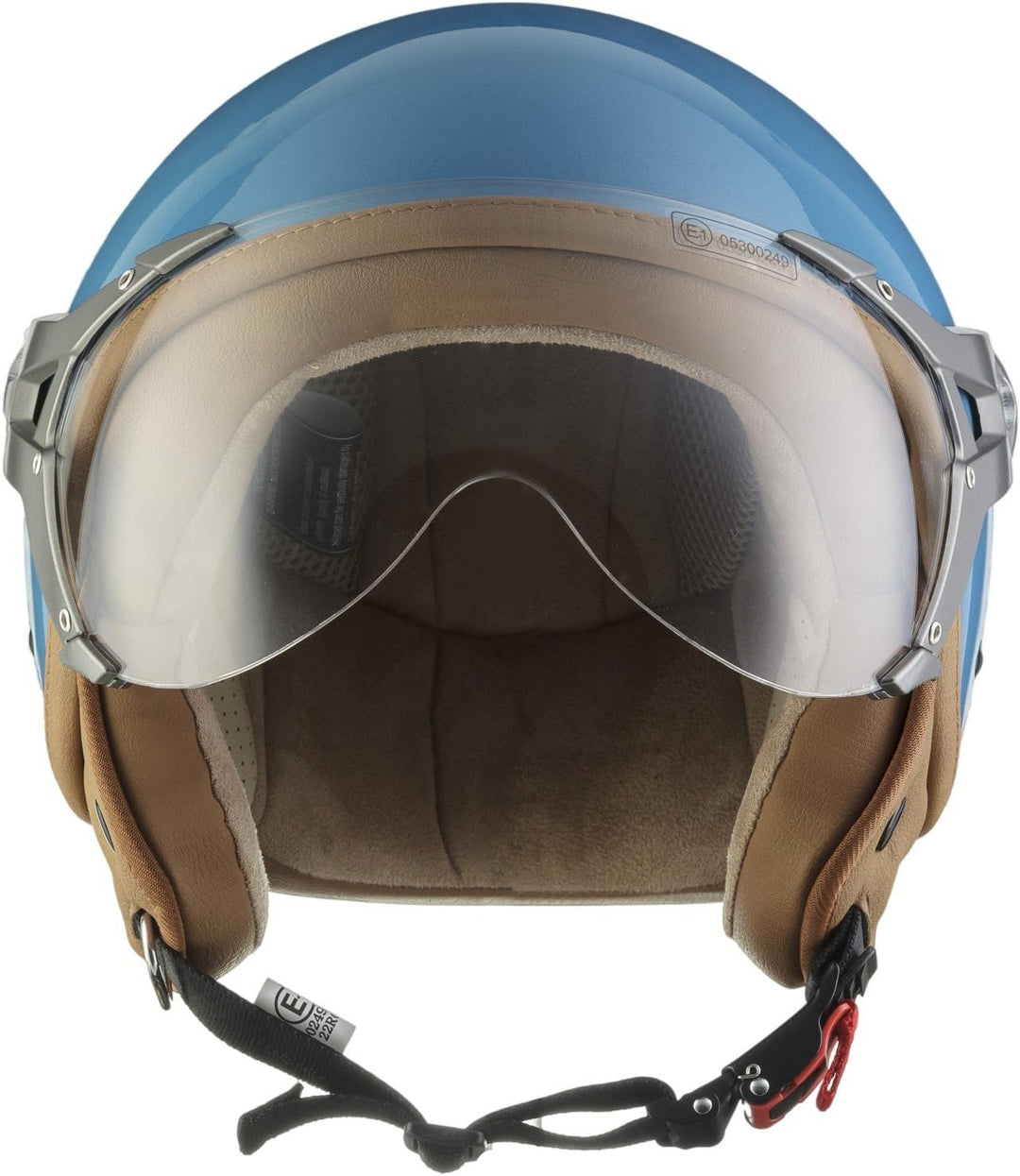 Soxon® SP-325 Mono „Crystal Blue“ · Jet-Helm · Motorrad-Helm Roller-Helm Scooter-Helm Moped Mofa-Hel