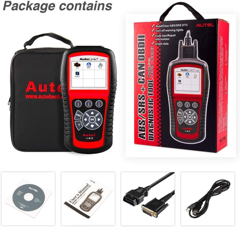 Autel AutoLink AL619 2023 Neuester OBD2 Scanner, Auto ABS/SRS Diagnosegerät, Zurücksetzen der ABS Ai